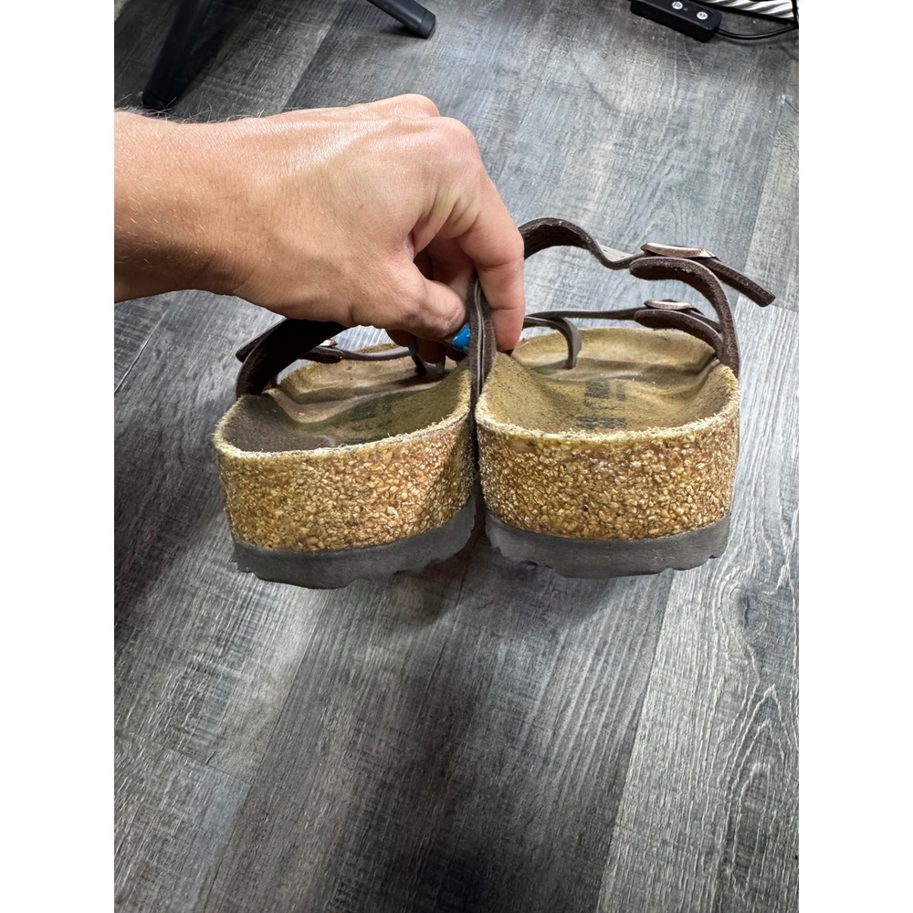 Birkenstock Mayari Mocha Brown Birko-Flor Sandals Womens 40 L9 M7 Toe Loop - Picture 4 of 6